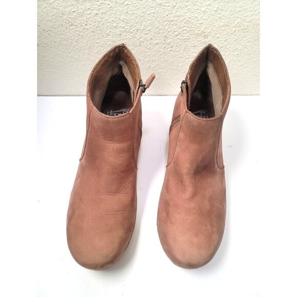 Dansko Women's Tan Leather Ankle Boots With Side Zipper Size 39 - Picture 2 of 16